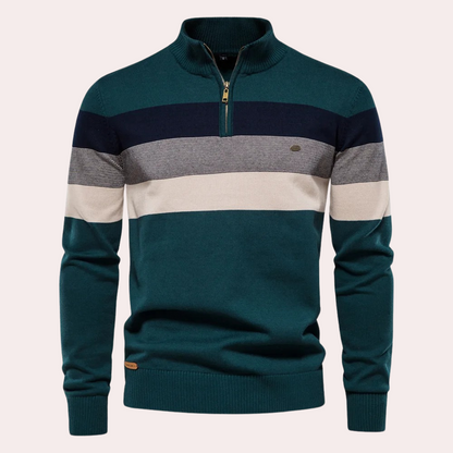 Trendy striped men's sweater