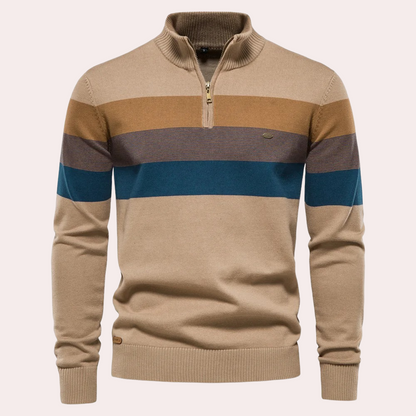 Trendy gestreepte herensweater