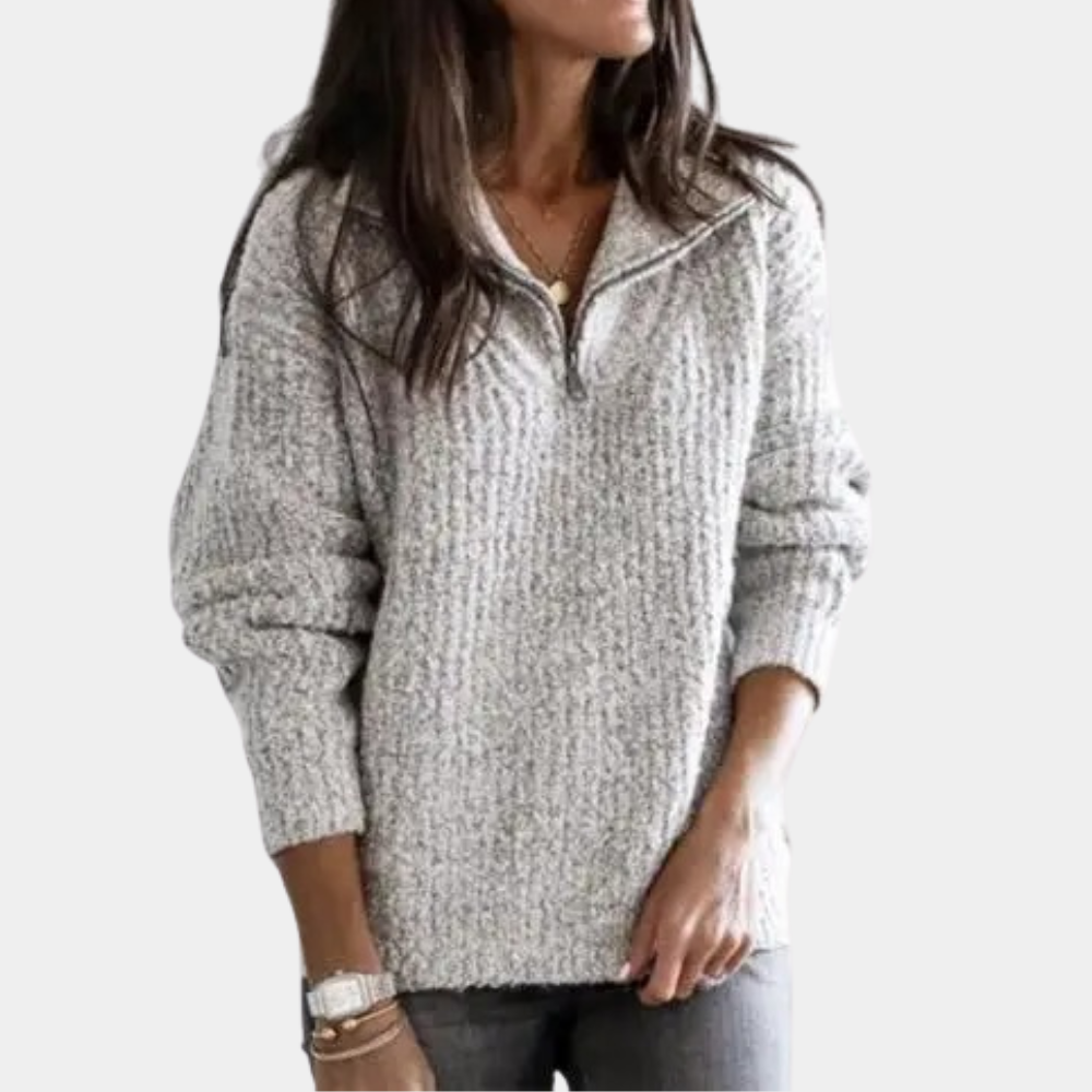 Adrianna - Chic Comfort Half Zip Sweater for Women