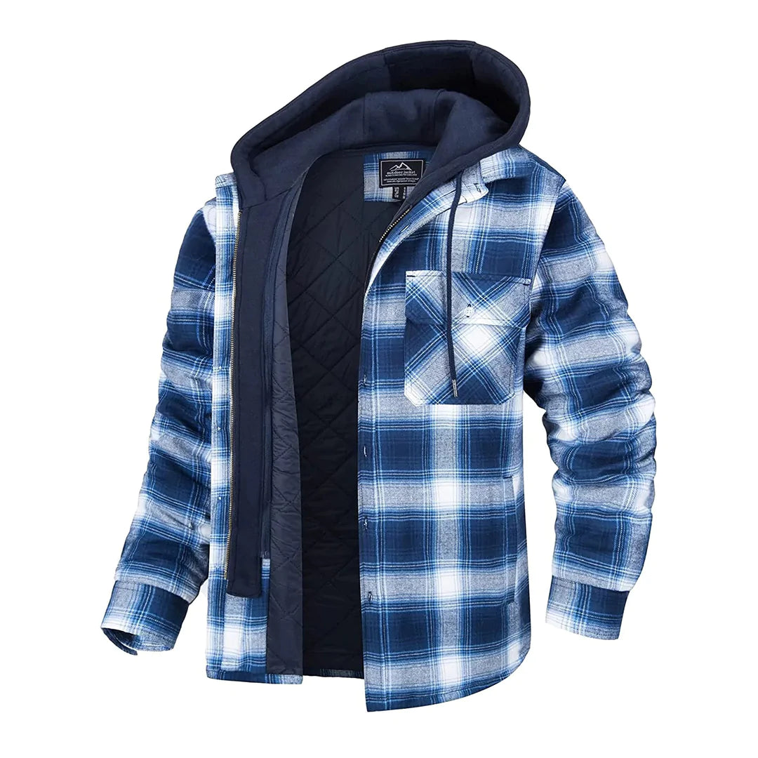 FLORIAN - Men's Checked Hooded Jacket