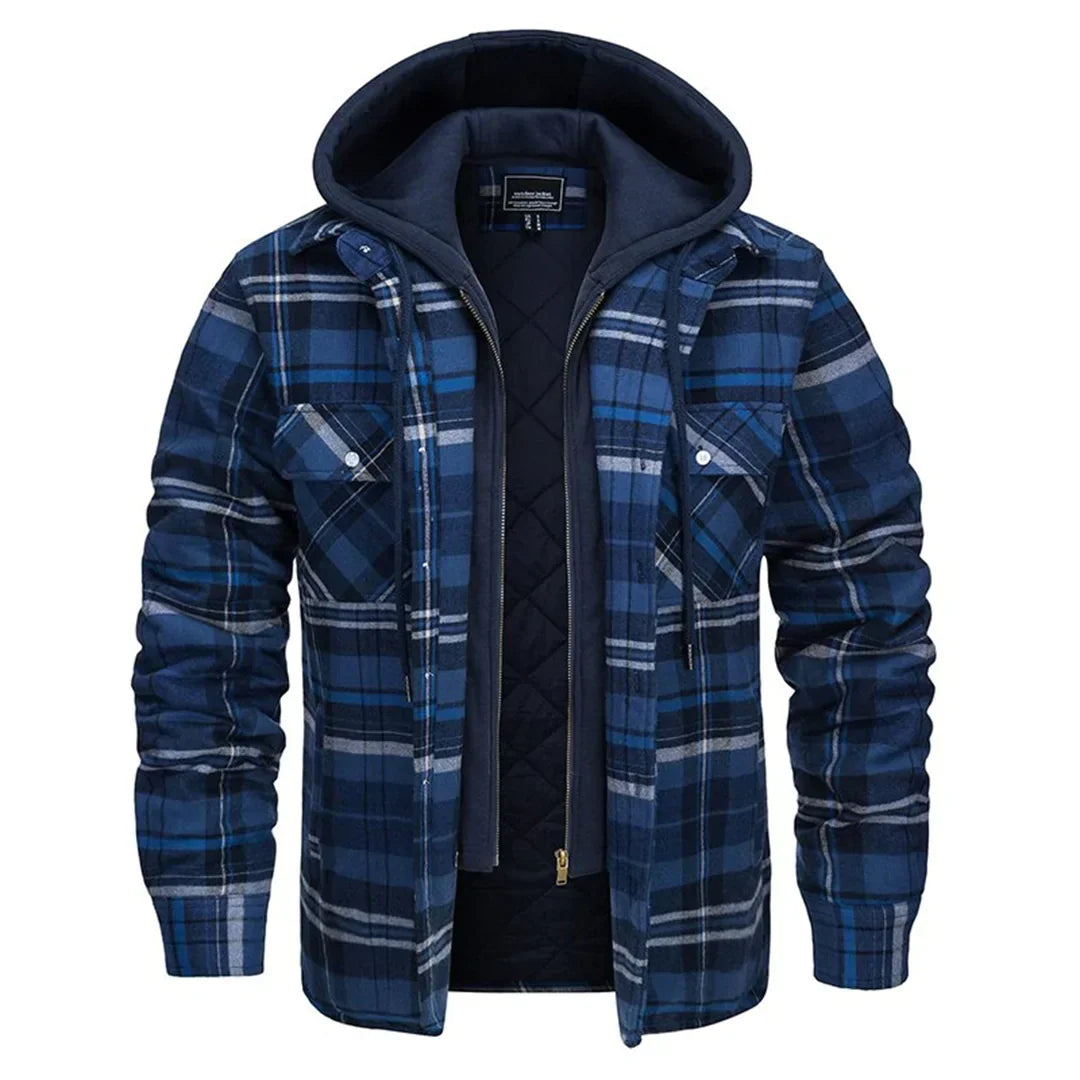 FLORIAN - Men's Checked Hooded Jacket