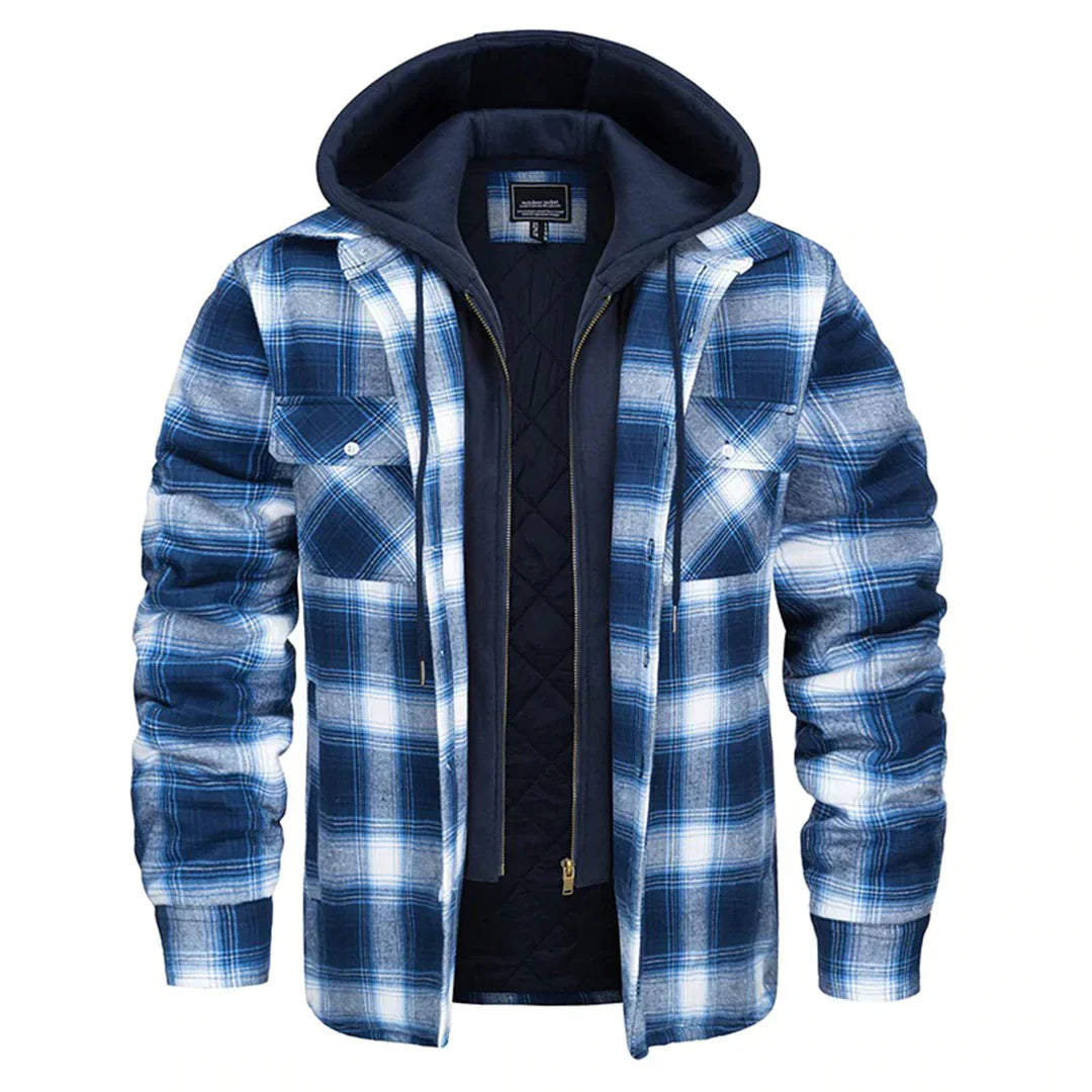 FLORIAN - Men's Checked Hooded Jacket