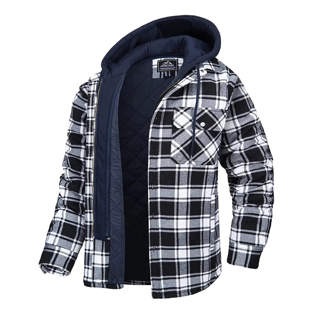 FLORIAN - Men's Checked Hooded Jacket