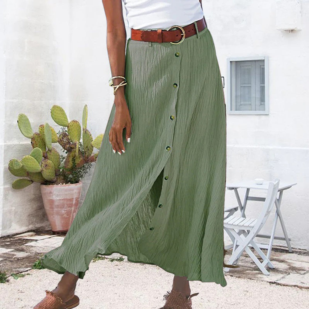 LEXIE - Button Front Maxi Skirt 