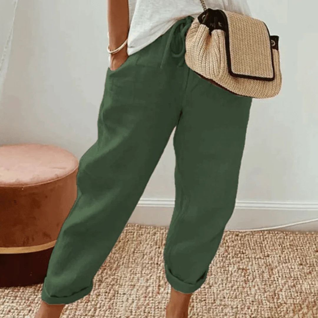 MARTINA - Comfortable trousers with drawstring