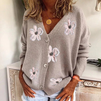 LAYLA - Floral V-neck cardigan