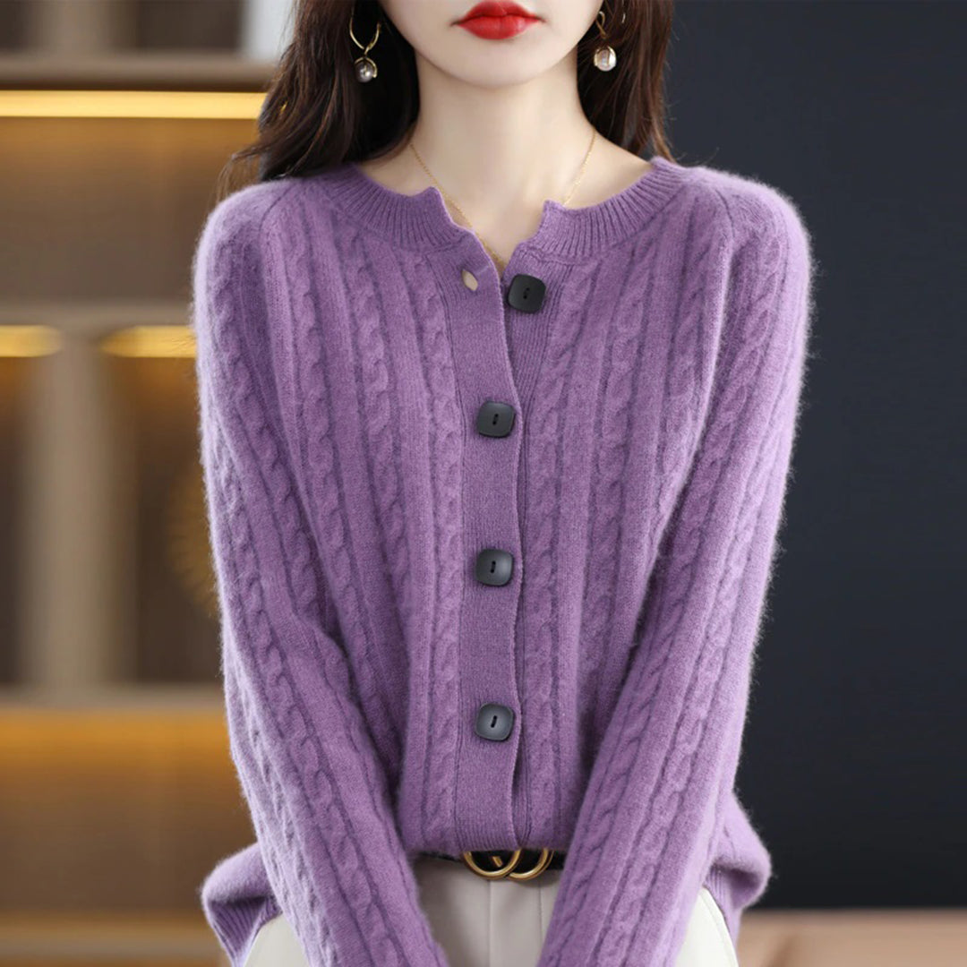 KATE - Warm wool cardigan with buttons for women