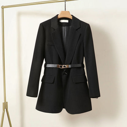 LISA - Nette lange blazer met riem voor dames