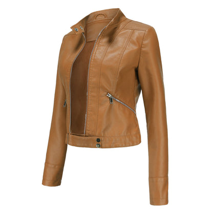 OXANA - Short leather jacket for women