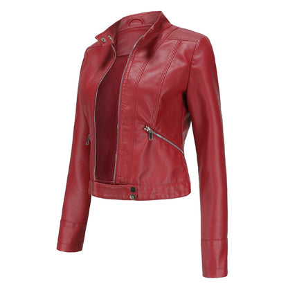 OXANA - Short leather jacket for women