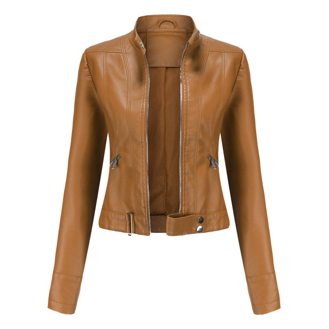 OXANA - Short leather jacket for women