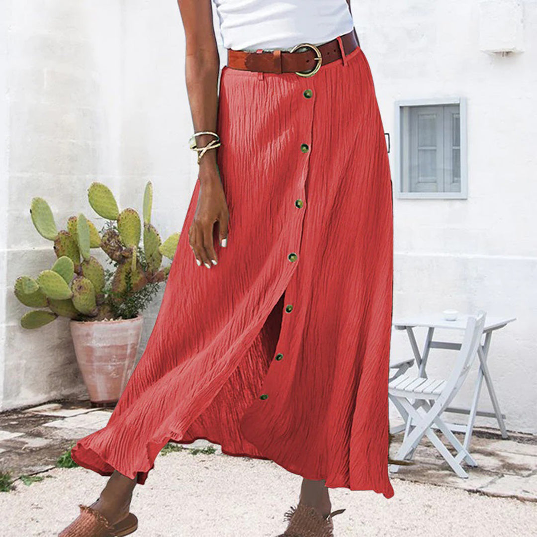 LEXIE - Button Front Maxi Skirt 