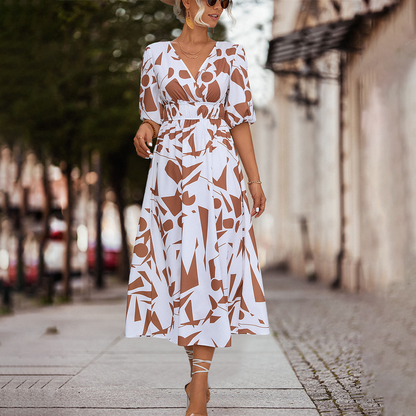 GIULIA - Casual v-neck midi dress