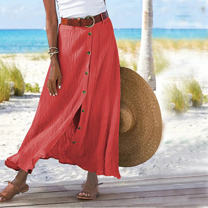 LEXIE - Button Front Maxi Skirt 