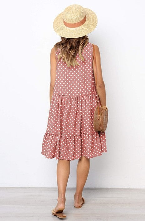 Natalia Dress | Effortlessly Stylish: Embrace comfort in our Casual Polka Dot Dress 