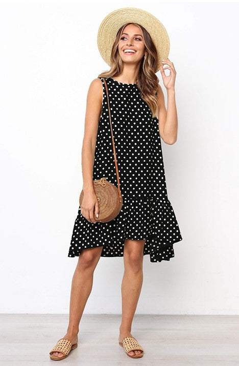 Natalia Dress | Effortlessly Stylish: Embrace comfort in our Casual Polka Dot Dress 