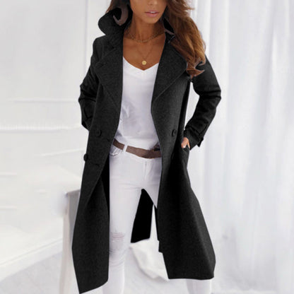 Emily™ | Elegant long casual wool coat