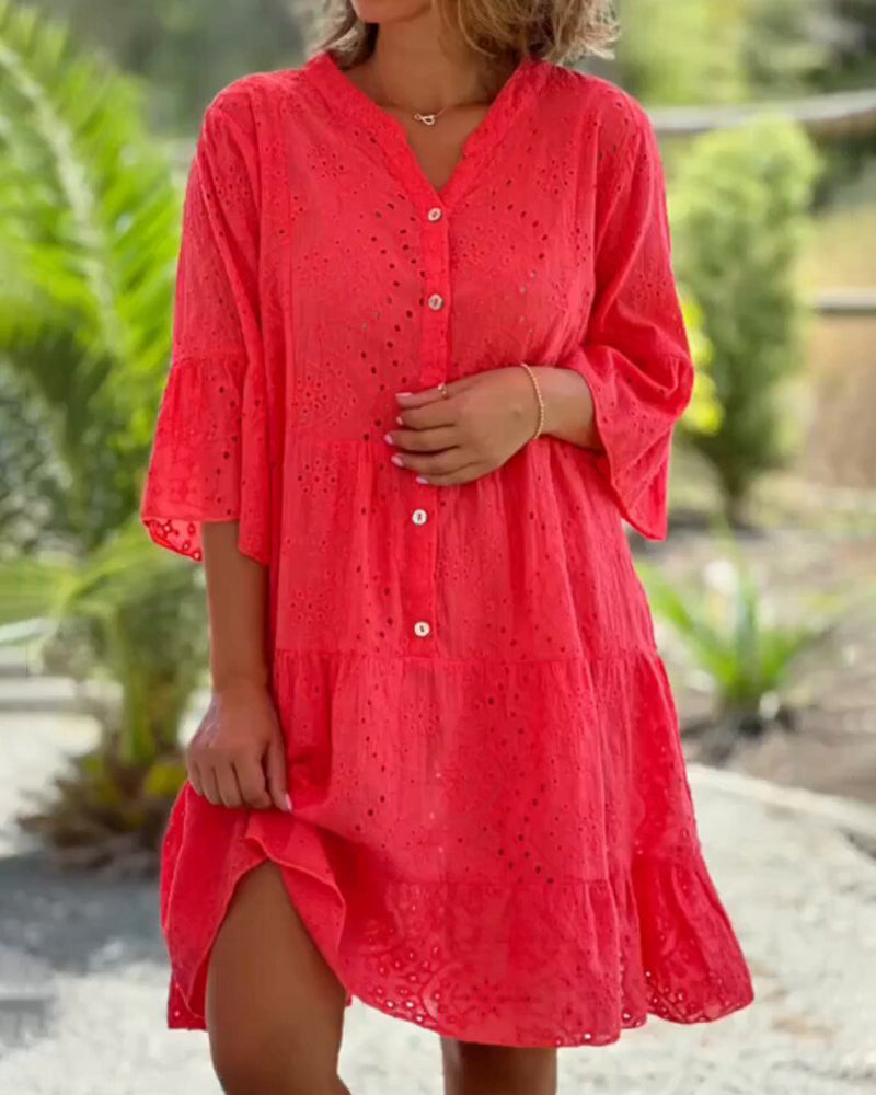 Layla - Flowing summer dress in cotton blend