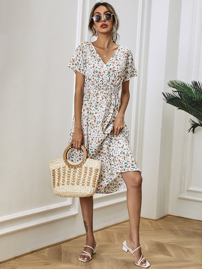 Farah | Elegant summer dress with floral print 