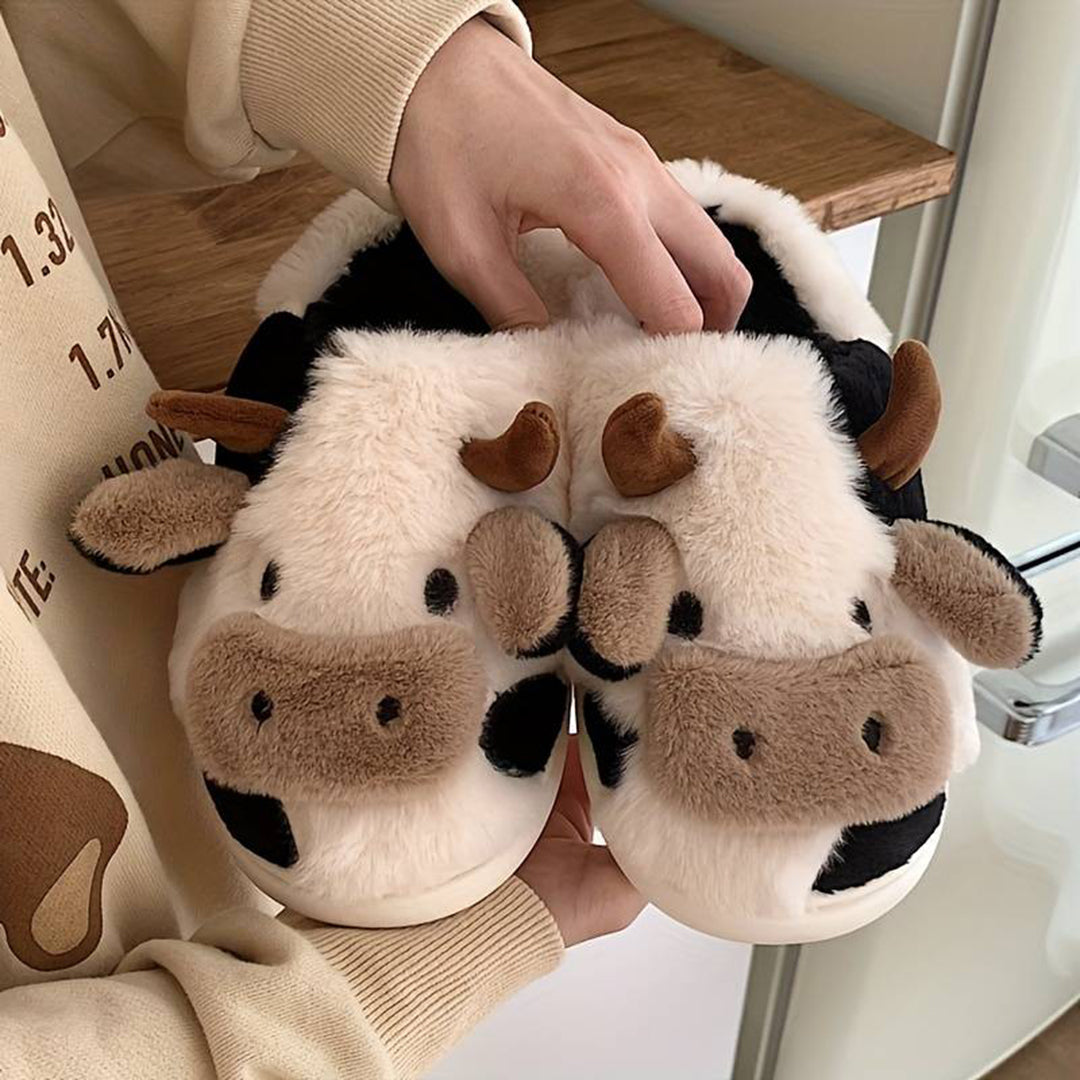 NICOLE - Warm cow slippers