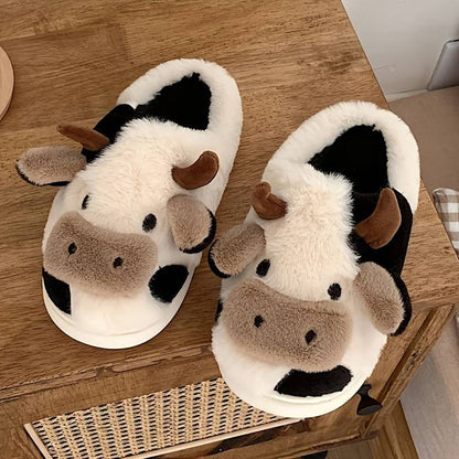 NICOLE - Warm cow slippers