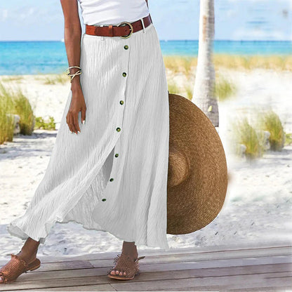 LEXIE - Button Front Maxi Skirt 