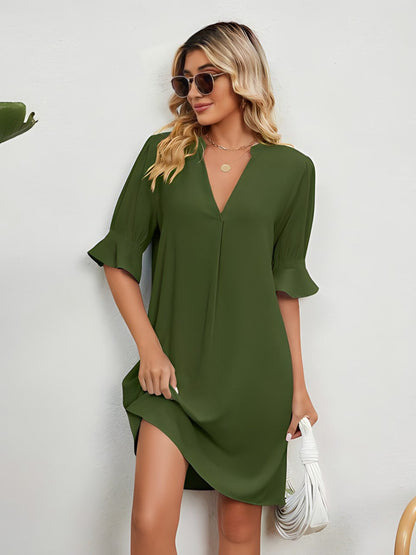 Michaella - V-neck half sleeve summer dress